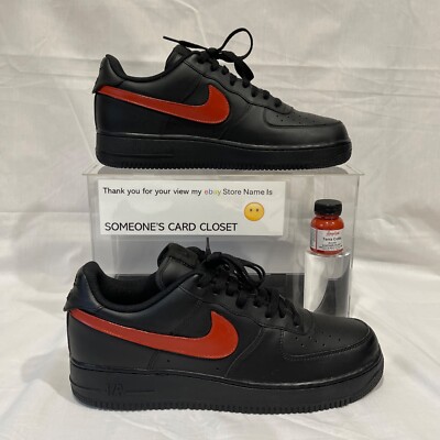 Nike Air Force 1 Low Black (Terra Cotta Custom Painted Swoosh) SC-#77B