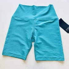 Five the Label Dancewear Biker Shorts High Waisted Women Medium Teal Blue Green
