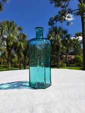 RESTORED - 1880'S ANTIQUE RUMFORD CHEMICAL WORKS, RHODE ISLAND BOTTLE!   7 5/8"!