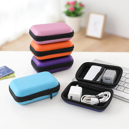 Custodia porta monete carte viaggio zip accessori cuffie auricolari cavi  USB | eBay
