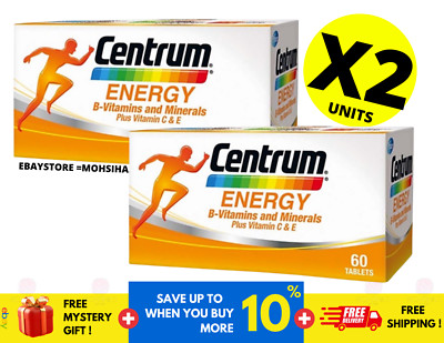 New Centrum Energy B-Vitamins and Minerals+Vitamin C & E 60s ( 2 BOX )