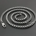 316L Stainless Steel Mens Biker Box Necklace Pendant Chain 5N001A 16" ~ 36"