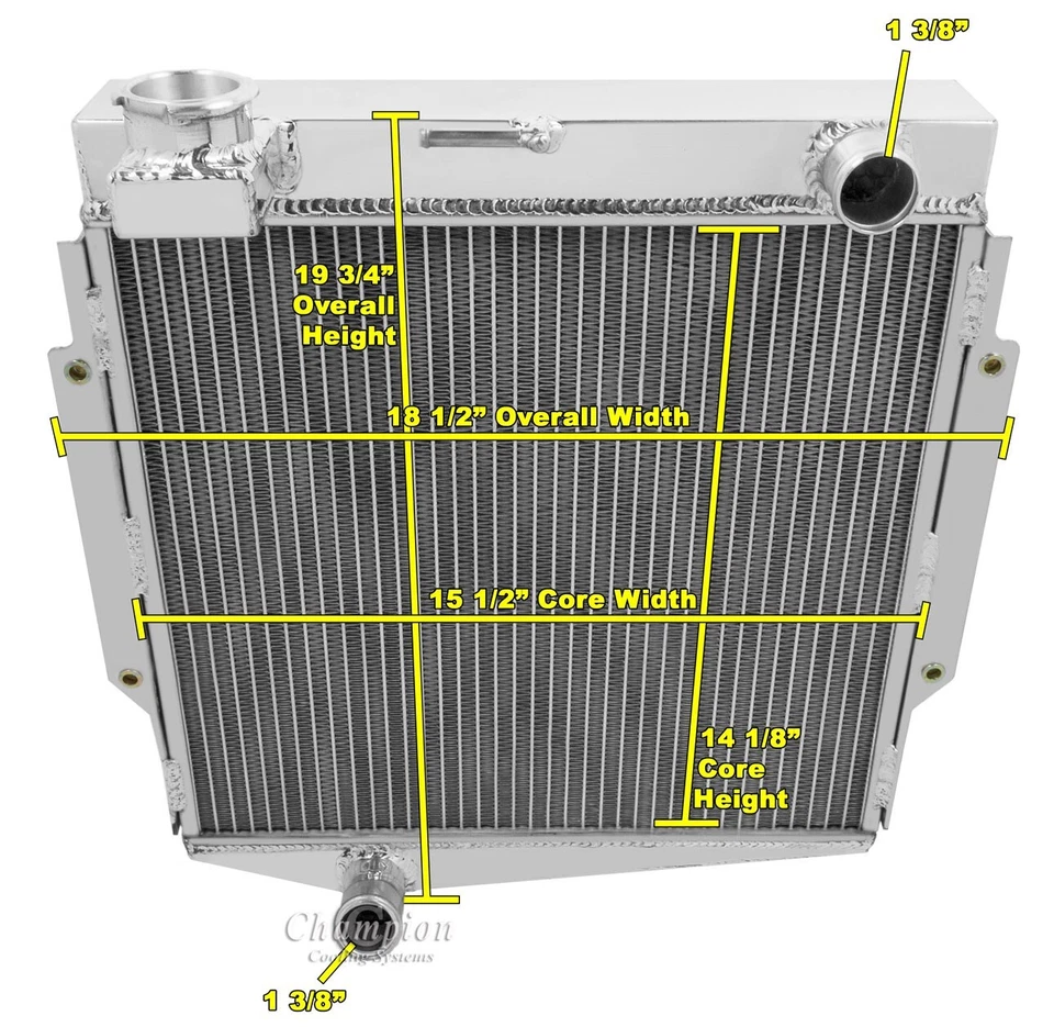 NUEVO RADIADOR CHAMPION 3 FILAS TODO ALUMINIO 1969 1970 DATSUN FAIRLADY CC2000 Foto 3 de 3