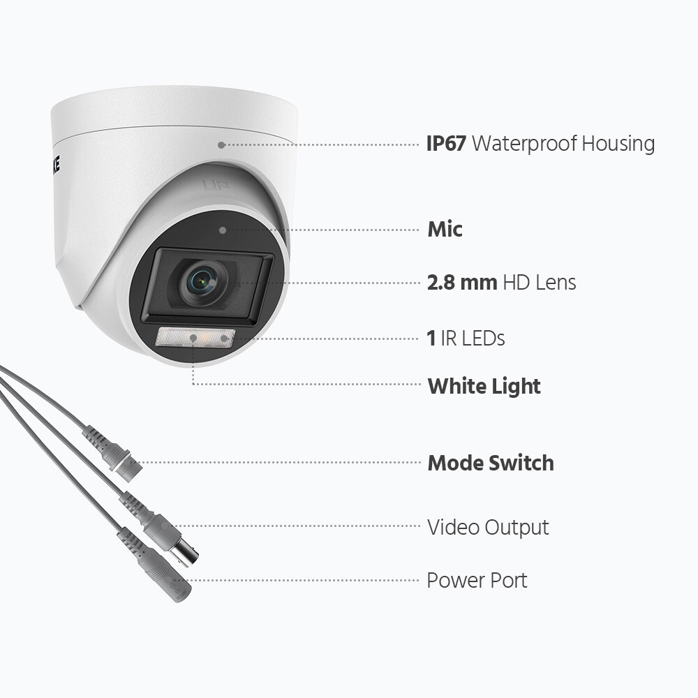 ANNKE 4x 5MP TVI Security Camera System - Full Color Night Vision, Audio, Outdoor/Indoor (R1CV)