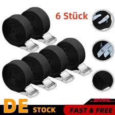 6 Stück Spanngurt Spanngurte Zurrgurte Befestigungsriemen mit Klemmschloss 2.5m