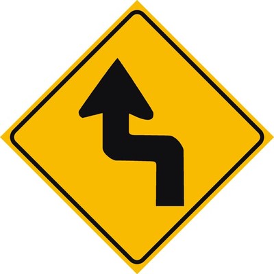 Multi Sharp Curve Sign (Left Arrow)
