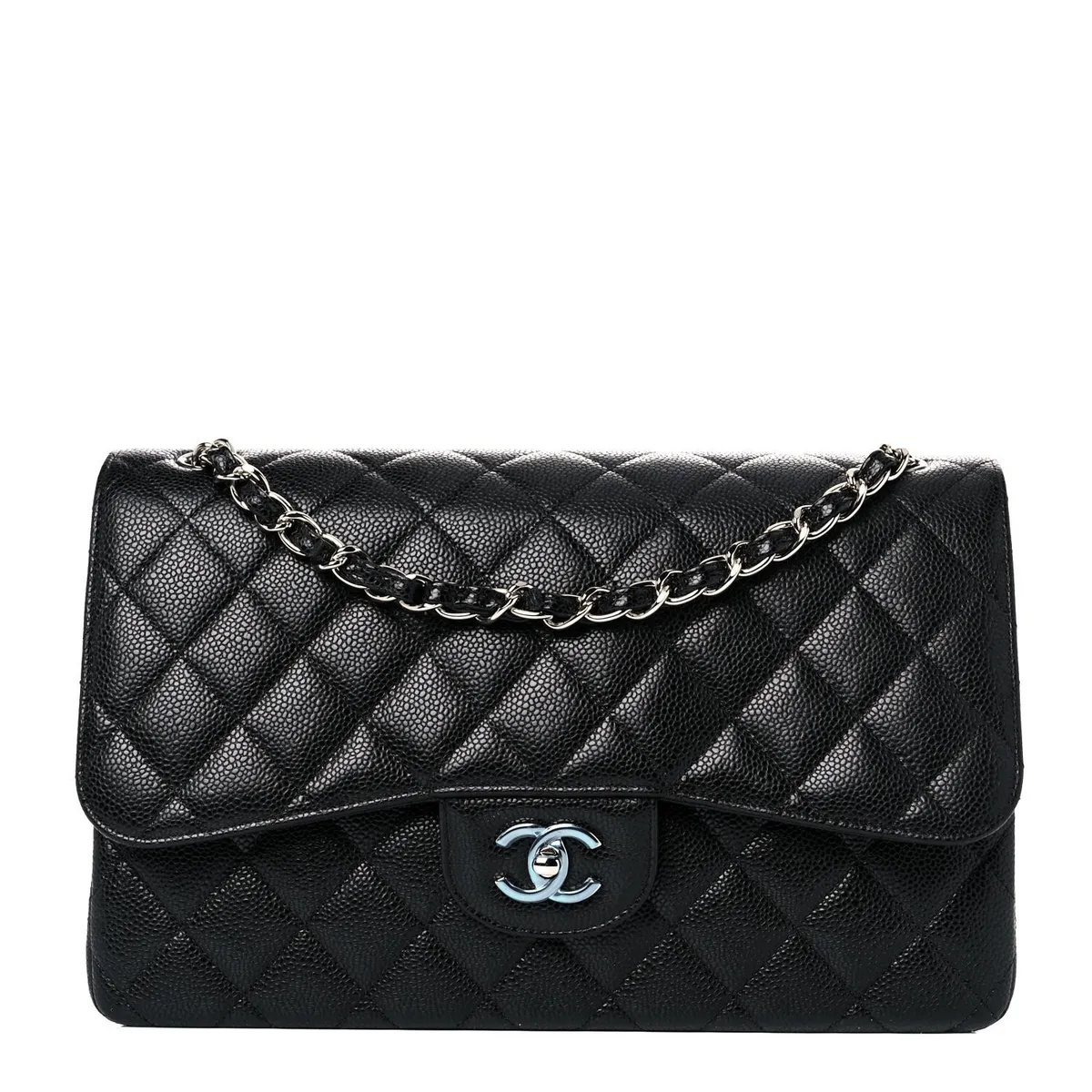 Chanel Classic Double Flap Bag Quilted Caviar Jumbo Black Brand New  Authentic