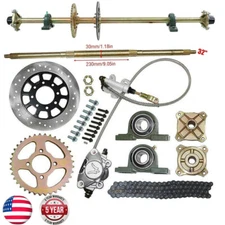 44.8" 32" ATV Quad Go Kart Rear Live Axle Kit Sprocket Brake Wheel Hub 530 Chain