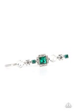 Paparazzi Couture Crasher - Green, Purple, Green 2 - Hair-Clips.