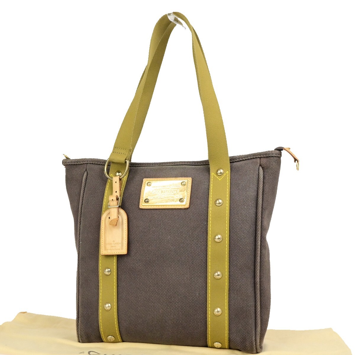 LOUIS VUITTON Cabas MM Antigua Canvas Leather Shoulder Bag Brown M40086 34SJ539-image