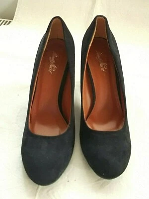 Renato Nucci Escarpins daim noir talon reptile taille 38 - Photo 1/4