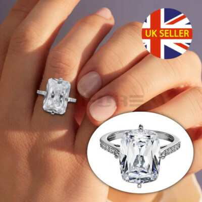 Size (17mm) N O Rectangle Diamond Crystal Engagement Wedding