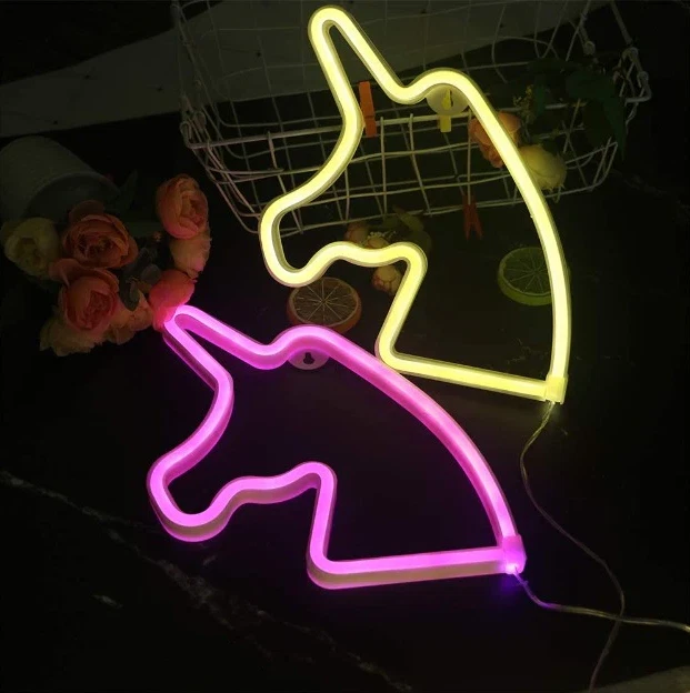LED Neon Sign Lights Bedroom Night Light Lamp Kids Room Home Wall Art Decor Gift - Image 3 of 4