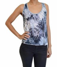 NEW STRANDED WOMEN'S TANK TOP RACERBACK STYLE TIE-DYE PATTERN IN GREY '2XL'