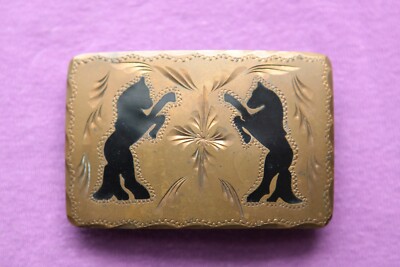 Vintage Hand Made Horse Inlay Western Belt Buckle