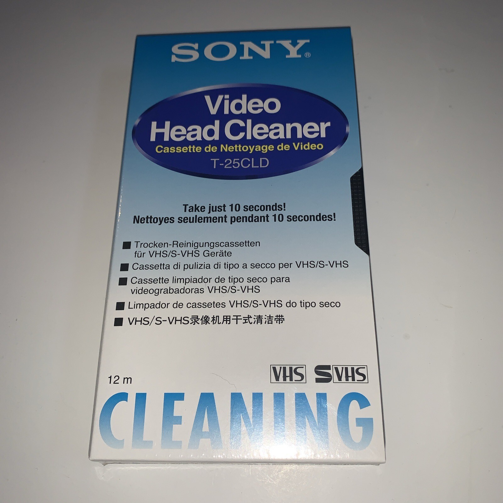 Sony Video Head Cleaner Brand New Sealed VCR VHS/SVHS Cleaning Tape T