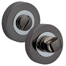 Black Nickel & Polished Chrome Bathroom Thumb Turn & Release