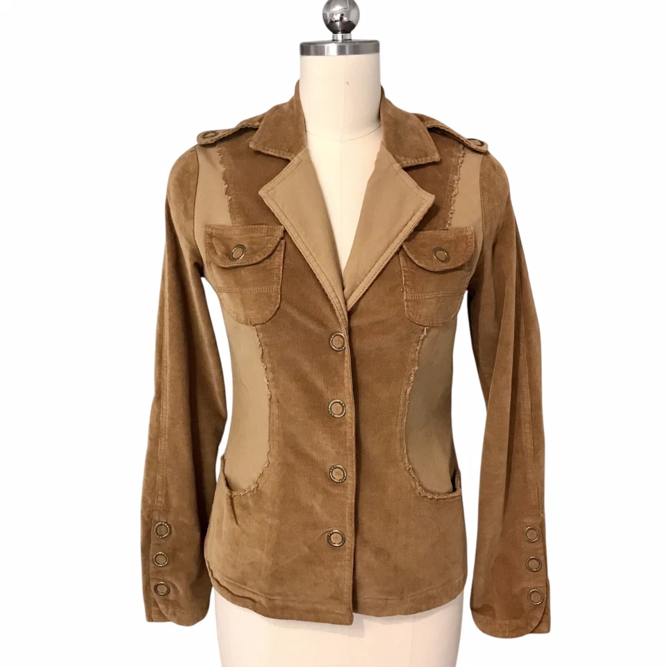 Chaqueta de Pana De Colección XCVI Wearables Frente a Presión Safari Militar Retro Para Mujer Talla S” Foto 2 de 4