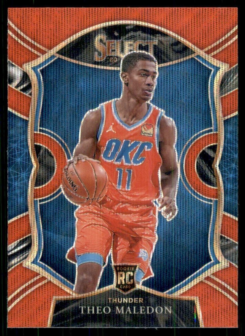 2020-21 Panini Select Concourse Red Wave Prizm Theo Maledon #94 Rookie RC