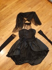 Women's Black Bride Dress Halloween Costume Size S CHECK MEASUREMENTS IN DESCRIP