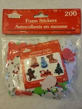 CHRISTMAS HOUSE 200 FOAM STICKERS 5 CRAFTS NIP
