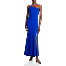 Aqua Women's Scuba Asymmetric Formal Evening Dress Gown Blue B4HP