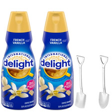 Int'l Delight French Vanilla Liquid Coffee Creamer 2 Pack 32 oz. W/ Shovel Spoon