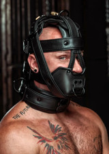Custom Hardline Muzzle Harness &ndash; Heavy Padded & Locking &ndash; BDSM Leather Hood
