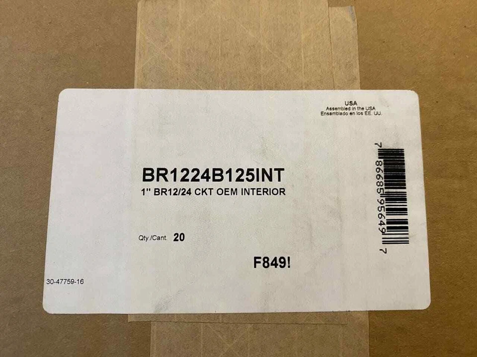 EATON Interior Assembly 12/24 Load Center 1224INT125B 1" 6-Screw/99-6351 NEW OEM - Image 4 of 4