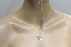 New 925 Sterling Silver .10ct diamond Twin Dolphins pendant necklace 4.6g  18" — photo 6
