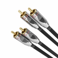 Hi-Fi Copper Stereo 2×RCA to 2×RCA Male Audio Signal Cable Amplifier Video Cord