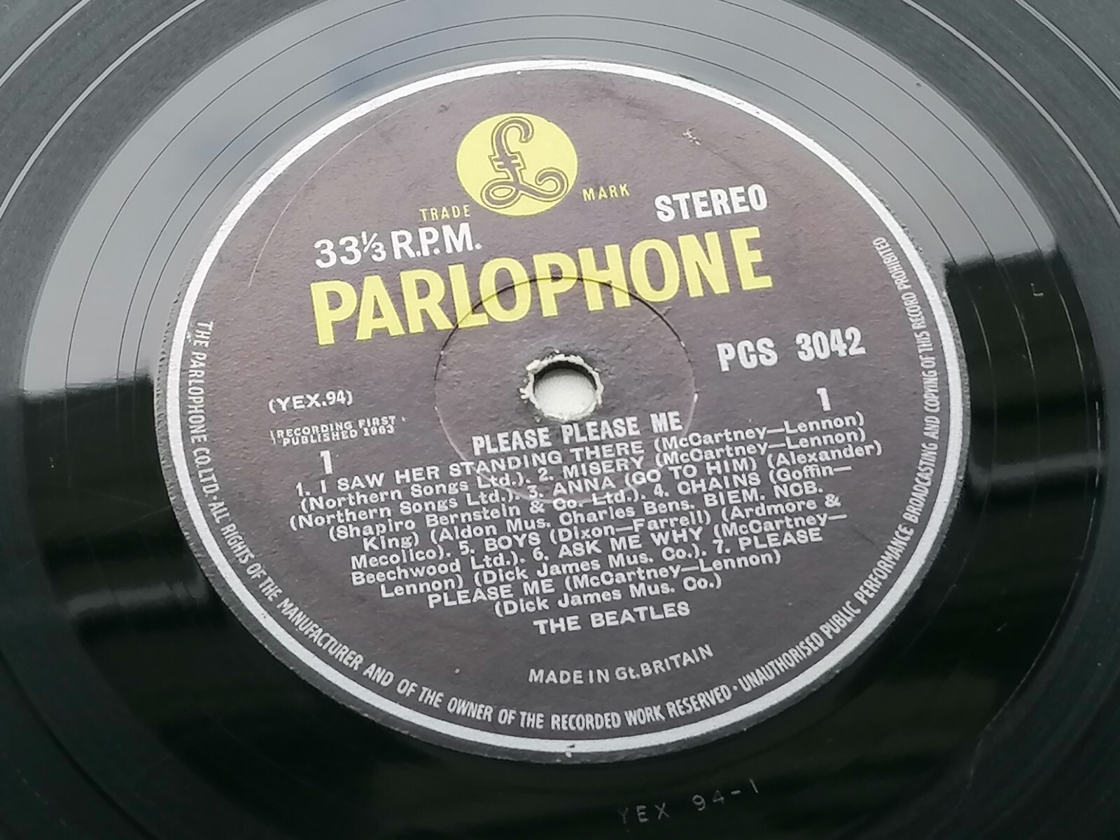 THE BEATLES ORIG 1963  PLEASE PLEASE ME UK  STEREO  LP  E J DAY  SLEEVE