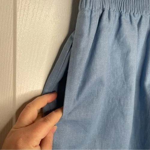 J Crew Linen-Cotton Blend City Skirt in Blue Summer Preppy Lightweight 00 - Picture 5 of 12