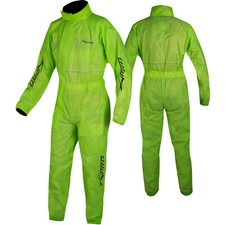 Motorcycle Motorbike Waterproof Full Body One 1 pc Rain Over Suit fluo