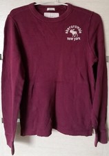 Abercrombie New York Muscle Dark Red Cotton Sweater Jumper  Size Kids XL