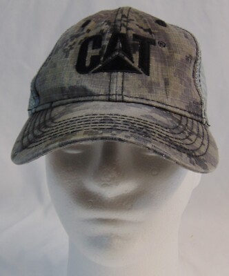 CAT Caterpillar Logo Hat Camo Ballcap Mesh Adjustable Hook & Loop | eBay