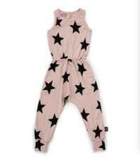 Nununu Kids Girl STAR Romper - Powder Pink