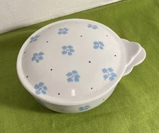 VTG Individual Soup Server & Lid White With Blue Flowers