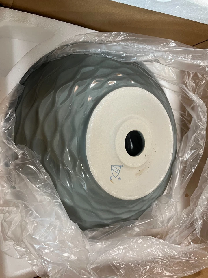 Fregadero de baño KRAUS Viva redondo gris porcelana cerámica 16 1/2 KCV-200GGR Foto 2 de 4