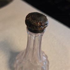 Antique Cut Glass Perfume Bottle with Sterling Silver Cap Rare Antique find
