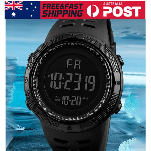 Men’s Military Digital Sports Watch LED Waterproof Alarm Stopwatch 50mm