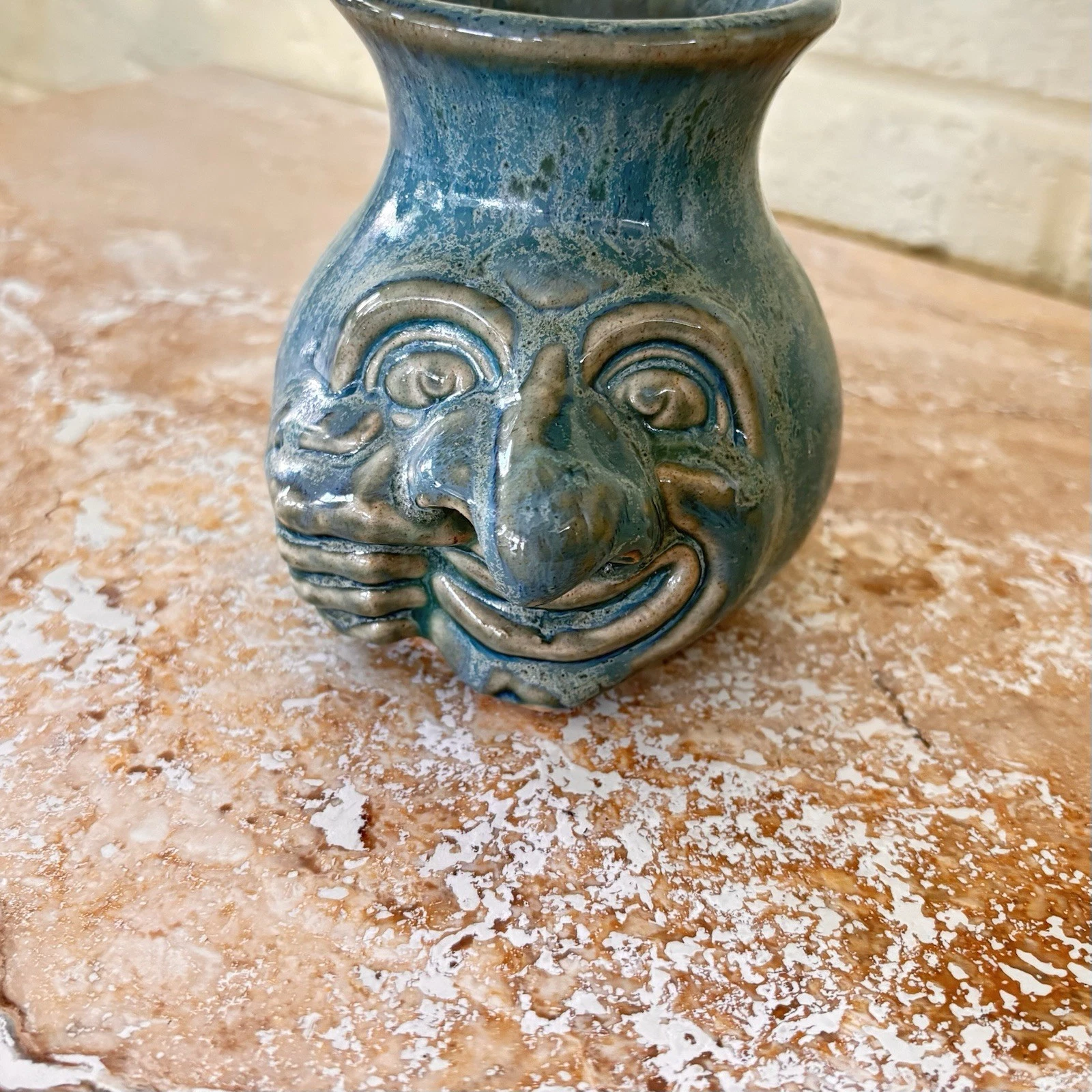Pottery Boogerboy Boris Egg Separator Ceramic Face Green Glaze Maine Artisan
Opens in a new window o