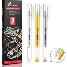 Fine Point Gel Pen Set 3 Colors White Gold Silver 1.0mm Opaque Archival Ink for