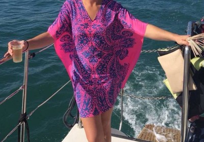 Lilly Pulitzer Lindamarie Caftan S/M Tropical Pink Elephantino. Rare  