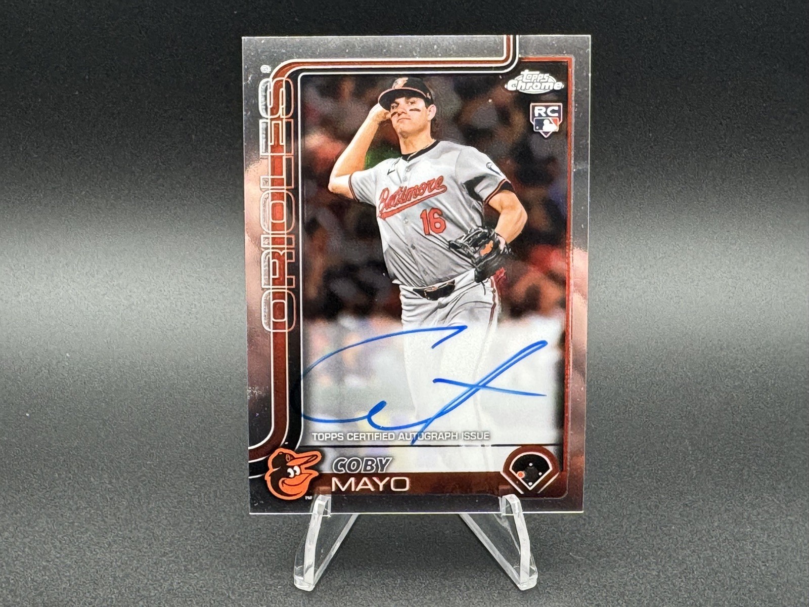 2025 Topps Chrome Coby Mayo Rookie RC Auto Baltimore Orioles