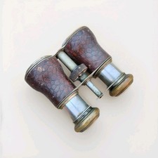 Antique Vintage Jockey Club Paris French Brass Binoculars Sport/  Opera Glasses