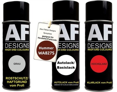 Spraydose Set für Hummer WA827S Rich Copper Autolack Klarlack Grundierung Sprayd