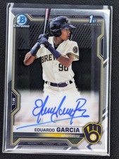 2021 Bowman Chrome Prospect Autographs Eduardo Garcia #CPA-EG Brewers
