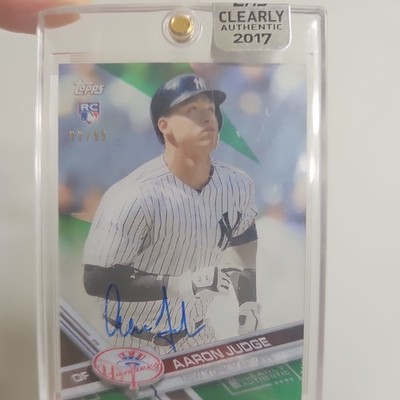 2017 Topps Clearly Authentic Aaron Judge Green Rookie Auto RC  /99