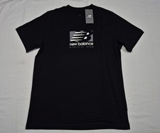 New Balance Men's Black Logo Sports Running Casual Cotton T-Shirt